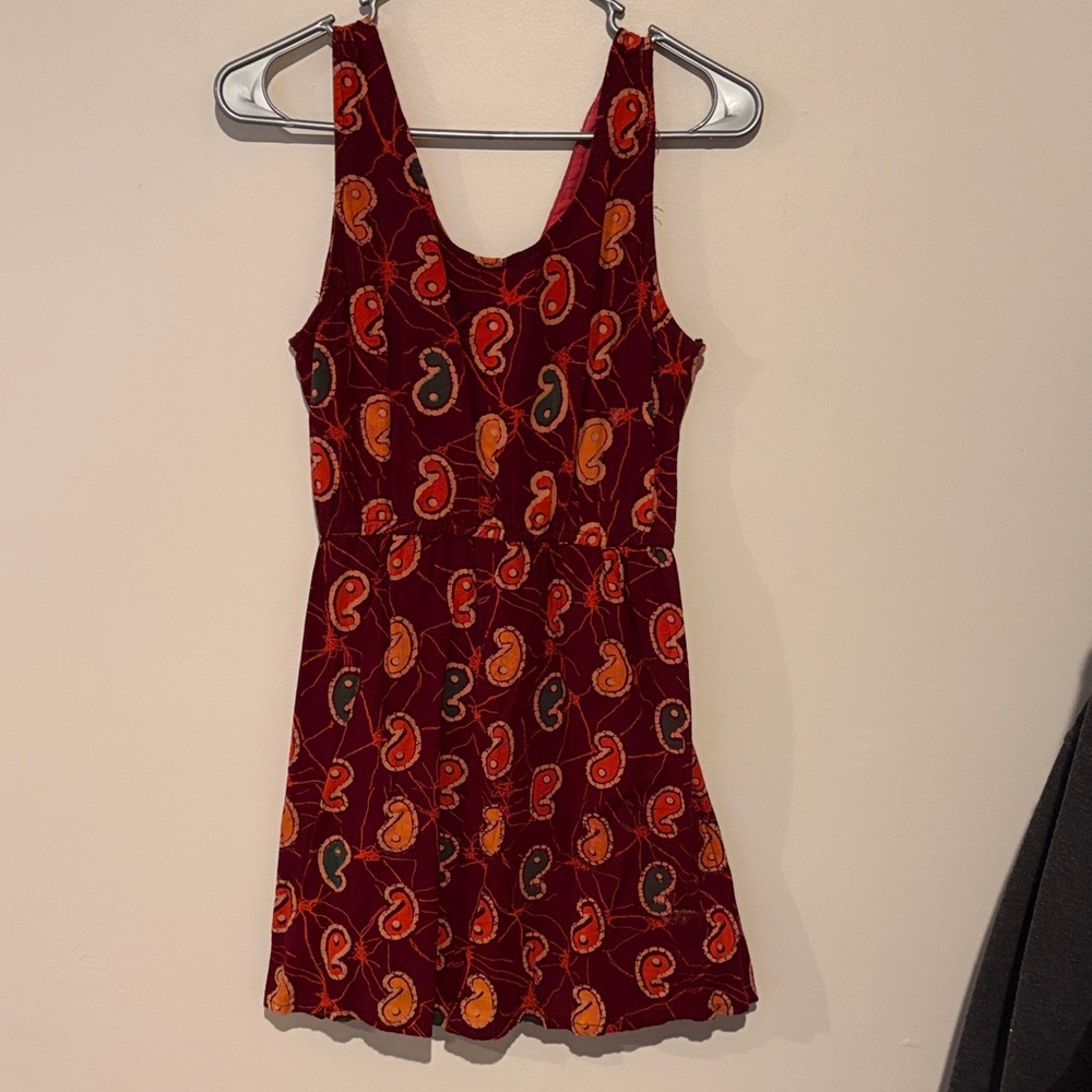 Stylish Red Paisley Dress